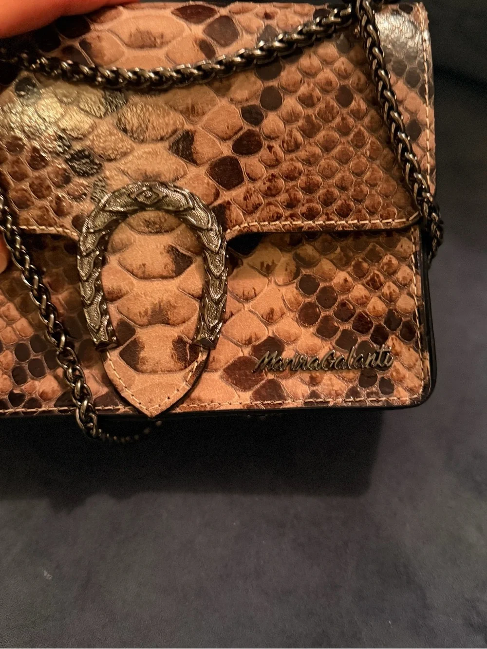 Marina Galanti Italian Leather crossbody python bag
